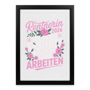 Retraité 2026 - Affiche encadrée (27 × 37 cm) - noir - Devant