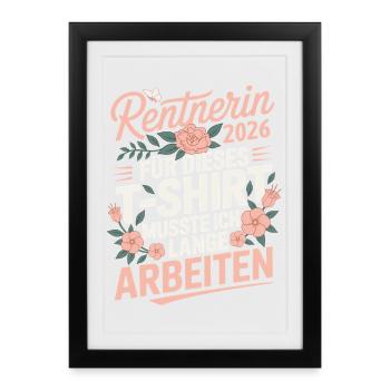 Retraité 2026 - Affiche encadrée (27 × 37 cm) - noir - Devant