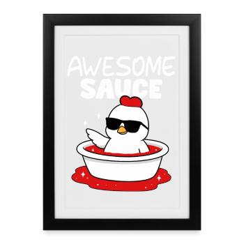 Hen in Bathtub Cool Style - Framed poster (27 × 37 cm) - black - Front