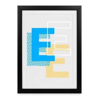 E Design - Framed poster (27 × 37 cm) - black - Front