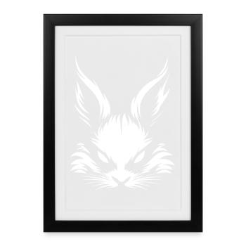 bad rabbit knows :) - Framed poster (27 × 37 cm) - black - Front