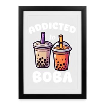 Addicted to the Colorful Boba - Framed poster (27 × 37 cm) - black - Front