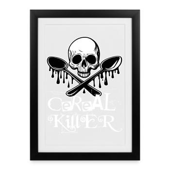 Skull Cereal Killer - Framed poster (27 × 37 cm) - black - Front