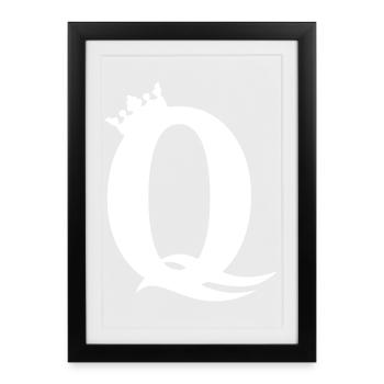 Q-Queen – Majestueuse Party & Girl Design - Affiche encadrée (27 × 37 cm) - noir - Devant