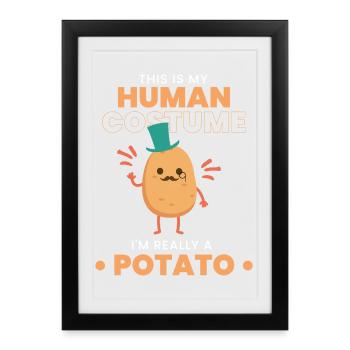 Amateur de pommes de terre - Affiche encadrée (27 × 37 cm) - noir - Devant