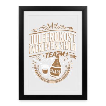 Julefrokost Snaps Design de célébration des fêtes de l’équipe - Affiche encadrée (27 × 37 cm) - noir - Devant