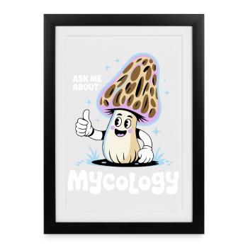 Posez-moi des questions sur la mycologie - Affiche encadrée (27 × 37 cm) - noir - Devant