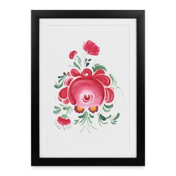 Rose du thé frison oriental - Affiche encadrée (27 × 37 cm) - noir - Devant