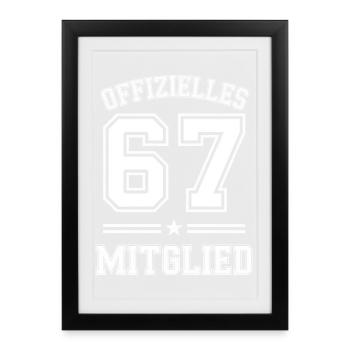 Équipe officielle du club de 67 membres - Affiche encadrée (27 × 37 cm) - noir - Devant