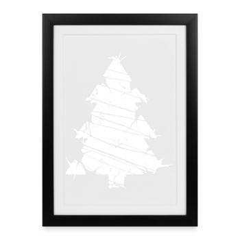 Christmas Tree Mosaic Sliver Art Vector - Framed poster (27 × 37 cm) - black - Front