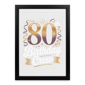 Équipe du 80e anniversaire - Affiche encadrée (27 × 37 cm) - noir - Devant