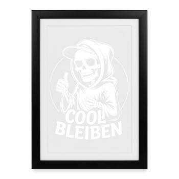 Skeleton Thumbs Up – Stay Cool - Framed poster (27 × 37 cm) - black - Front