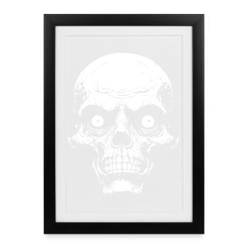 Graphique du Crâne Psychopathe - Affiche encadrée (27 × 37 cm) - noir - Devant