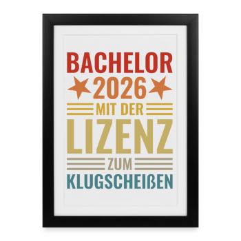 Licence 2026 avec licence pour être malin - Affiche encadrée (27 × 37 cm) - noir - Devant