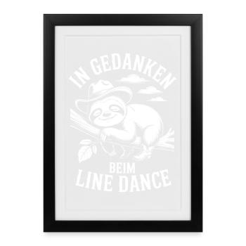Le paresseux rêve de danse en ligne - Affiche encadrée (27 × 37 cm) - noir - Devant