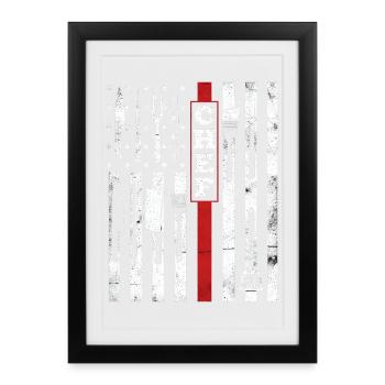 Chef USA Flag - Cuisine Patriot Grilling - Affiche encadrée (27 × 37 cm) - noir - Devant