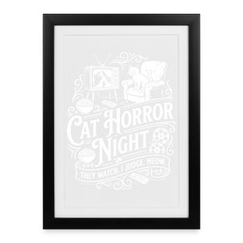 Cat Horror Night - Framed poster (27 × 37 cm) - black - Front