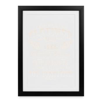 Oldtimer 1966 Jahrgang 60. Geburtstag Geschenk - Gerahmtes Poster (27 × 37 cm) - Schwarz - Vorne