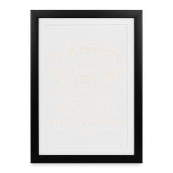 Oldtimer Baujahr 1971 Jahrgang Geburtstag Geschenk - Gerahmtes Poster (27 × 37 cm) - Schwarz - Vorne