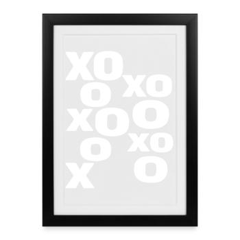 XOXO Love Typography Cute Valentine Design - Framed poster (27 × 37 cm) - black - Front