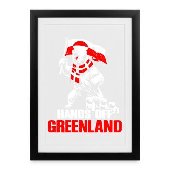 Polar bear and Greenland flag - Framed poster (27 × 37 cm) - black - Front