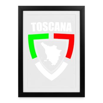 Tuscany souvenir in tricolor Italy t-shirt - Framed poster (27 × 37 cm) - black - Front
