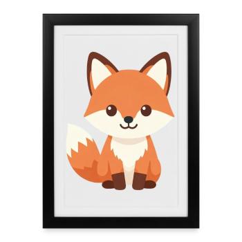 Fox - Framed poster (27 × 37 cm) - black - Front