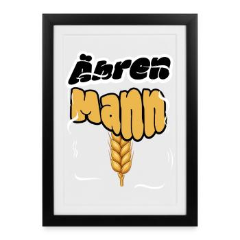 Un homme de maïs dit amusant sur le blé pour les agriculteurs - Affiche encadrée (27 × 37 cm) - noir - Devant
