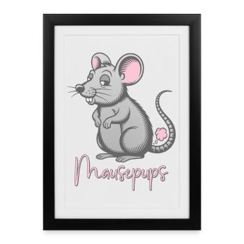 Chiots de souris, Chiots de souris, Pets de souris, pets, pets, pets - Affiche encadrée (27 × 37 cm) - noir - Devant