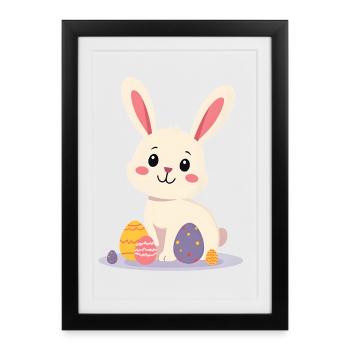 Lapin de Pâques - Affiche encadrée (27 × 37 cm) - noir - Devant