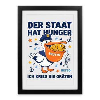 The state is hungry pelican - Framed poster (27 × 37 cm) - black - Front