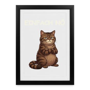 Drôle de dicton de chat - Affiche encadrée (27 × 37 cm) - noir - Devant