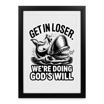 La drôle Christian Johnah - Affiche encadrée (27 × 37 cm) - noir - Devant