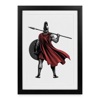 Spartan Back Spear Shield Mascot Fitness - Framed poster (27 × 37 cm) - black - Front