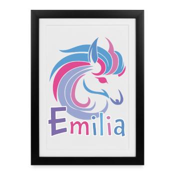 Emilia Pastel Horse Magic - Affiche encadrée (27 × 37 cm) - noir - Devant