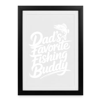 Le compagnon de pêche préféré de mon père - Affiche encadrée (27 × 37 cm) - noir - Devant