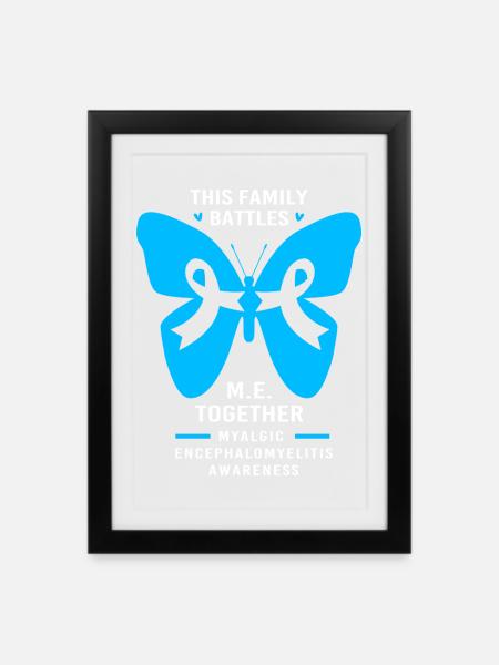 ME CFS - Gerahmtes Poster (27 × 37 cm) - Schwarz
