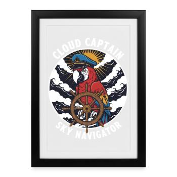 Parrot Captain Cloud Sky Navigator - Framed poster (27 × 37 cm) - black - Front