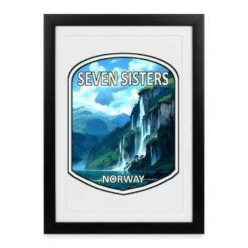 Seven Sisters Waterfall - Framed poster (27 × 37 cm) - black - Front