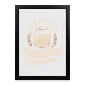 Chuchoteur certifié de levain - Affiche encadrée (27 × 37 cm) - noir - Devant