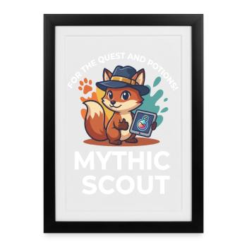 Mythic Scout Fox Quest And Potions Fantasy Art - Framed poster (27 × 37 cm) - black - Front