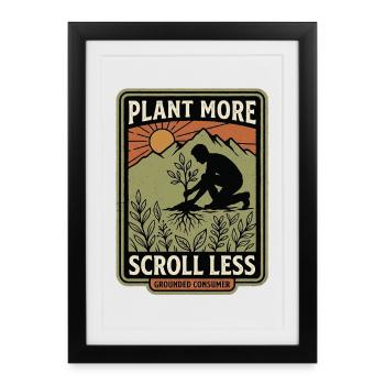 Consommateur cloué au sol - Affiche encadrée (27 × 37 cm) - noir - Devant