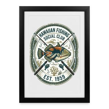 Humuhumunukunukuapua'a Triggerfish Hawaii - Framed poster (27 × 37 cm) - black - Front