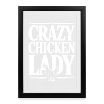 La folle du poulet - Affiche encadrée (27 × 37 cm) - noir - Devant