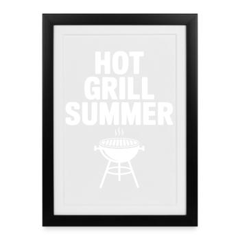 Grill chaud Été - Affiche encadrée (27 × 37 cm) - noir - Devant