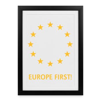 L’Europe d’abord ! L’Europe d’abord ! (1C) - Affiche encadrée (27 × 37 cm) - noir - Devant
