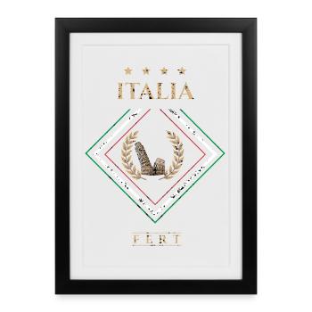 Italie vintage-gagner - Affiche encadrée (27 × 37 cm) - noir - Devant