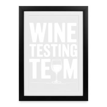 Équipe d’essais de vin - Affiche encadrée (27 × 37 cm) - noir - Devant