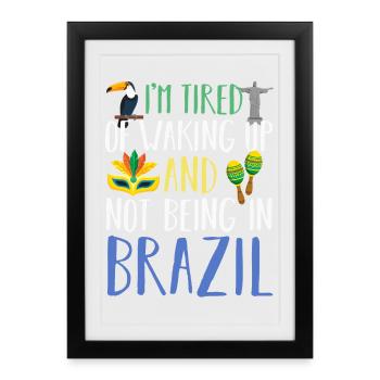 Brazil - Framed poster (27 × 37 cm) - black - Front
