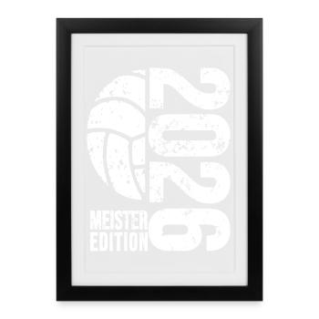 Volleyball Master Hoodie 2026, white, swimming trunks - Framed poster (27 × 37 cm) - black - Front